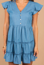 Load image into Gallery viewer, All For Love Indigo Blue Chambray Dress
