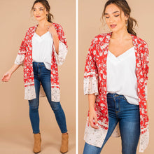 Load image into Gallery viewer, It's Your Day Rust Orange Floral Kimono
