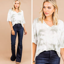 Load image into Gallery viewer, Live Out Loud Olive Green Tie Dye Top
