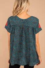 Load image into Gallery viewer, Convinced Of Love Teal Blue Embroidered Top
