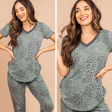 Load image into Gallery viewer, Can't Tame Me Olive Green Leopard Top
