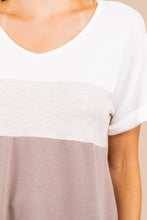 Load image into Gallery viewer, Take Care Of It All Stone Brown Colorblock Top
