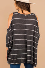 Load image into Gallery viewer, New Feelings Charcoal Gray Striped Top
