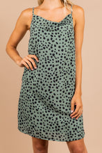 Load image into Gallery viewer, No Accident Deep Sage Green Leopard Dress
