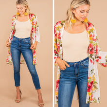 Load image into Gallery viewer, Back To Beauty Ivory White Floral Kimono

