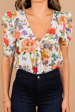 Load image into Gallery viewer, Garden Grove White Floral Bodysuit
