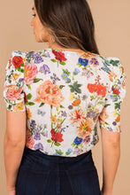 Load image into Gallery viewer, Garden Grove White Floral Bodysuit
