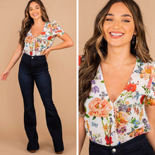 Load image into Gallery viewer, Garden Grove White Floral Bodysuit
