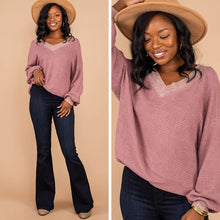Load image into Gallery viewer, Give Me Joy Maroon Red Waffle Sweater
