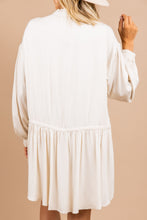 Load image into Gallery viewer, Know It Well Champagne White Bubble Sleeve Dress
