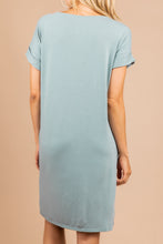 Load image into Gallery viewer, Get To Know Me Light Green T-shirt Dress
