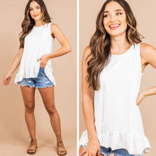 Load image into Gallery viewer, Love At First Sight Ivory White Ruffled Tank
