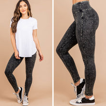 Load image into Gallery viewer, Come Around Charcoal Gray Mineral Wash Leggings
