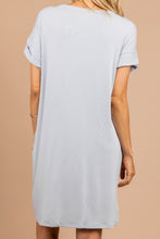 Load image into Gallery viewer, Get To Know Me Light Gray T-shirt Dress
