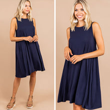 Load image into Gallery viewer, Thanks To You Navy Blue Tank Dress
