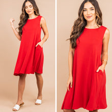 Load image into Gallery viewer, Thanks To You Ruby Red Tank Dress
