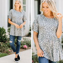 Load image into Gallery viewer, Love Found You Gray Leopard Top
