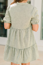 Load image into Gallery viewer, Make Your Next Move Olive Green Tiered Dress
