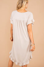 Load image into Gallery viewer, Bring You Joy Oatmeal Brown Ruffled Dress
