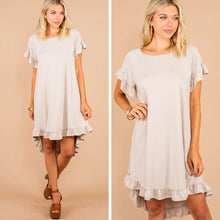 Load image into Gallery viewer, Bring You Joy Oatmeal Brown Ruffled Dress
