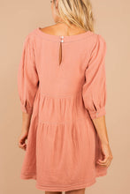 Load image into Gallery viewer, Swear By It Salmon Pink Babydoll Dress
