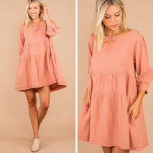 Load image into Gallery viewer, Swear By It Salmon Pink Babydoll Dress
