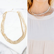 Load image into Gallery viewer, Self Possessed Gold Layered Chain Necklace
