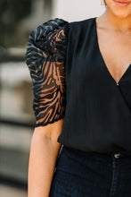 Load image into Gallery viewer, Take Control Black Puff Sleeve Top
