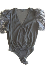 Load image into Gallery viewer, Take Control Black Puff Sleeve Top
