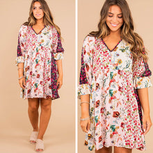 Load image into Gallery viewer, Things Change Blush Pink Mixed Floral Dress
