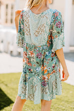 Load image into Gallery viewer, Know Your Way Seafoam Green Mixed Floral Dress
