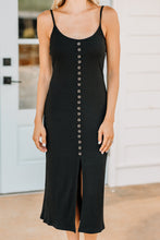 Load image into Gallery viewer, The Perfect View Black Ribbed Midi Dress
