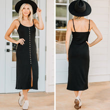 Load image into Gallery viewer, The Perfect View Black Ribbed Midi Dress
