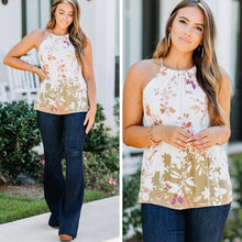 Load image into Gallery viewer, All Up To You Olive Green Floral Tank
