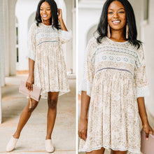Load image into Gallery viewer, Natural Beauty Beige Brown Floral Dress
