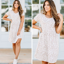 Load image into Gallery viewer, Safe Bet Off White Leopard Babydoll Dress
