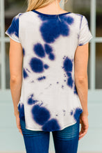 Load image into Gallery viewer, Coasting By Navy Blue Tie Dye Top

