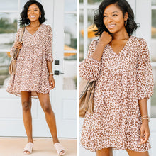 Load image into Gallery viewer, Such A Gem Mocha Brown Leopard Dress
