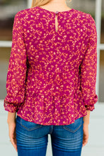 Load image into Gallery viewer, In My Heart Berry Red Babydoll Top

