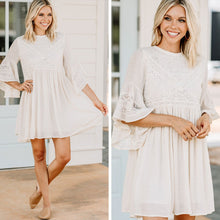 Load image into Gallery viewer, In Your Opinion Natural White Lace Dress
