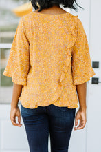 Load image into Gallery viewer, Cut To The Chase Mustard Yellow Polka Dot Top
