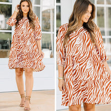Load image into Gallery viewer, What You Want Bronze Brown Zebra Dress
