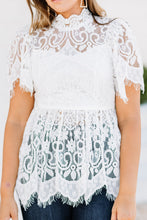 Load image into Gallery viewer, Feeling The Romance Ivory White Lace Top
