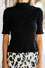 Load image into Gallery viewer, Share Your Love Black Mock Neck Top

