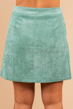 Load image into Gallery viewer, Talk It Through Pistachio Green Corduroy Skirt
