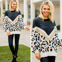 Load image into Gallery viewer, Keep Your Cool Black Leopard Sweater
