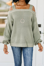 Load image into Gallery viewer, Only The Beginning Sage Green Waffle Sweater
