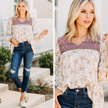 Load image into Gallery viewer, On Location Taupe Brown Floral Top
