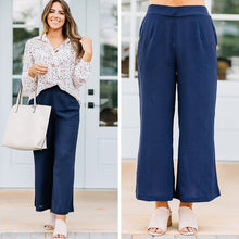 Load image into Gallery viewer, With You By My Side Navy Blue Wide Leg Pants
