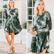 Load image into Gallery viewer, Most Important Olive Green Tie Dye Dress
